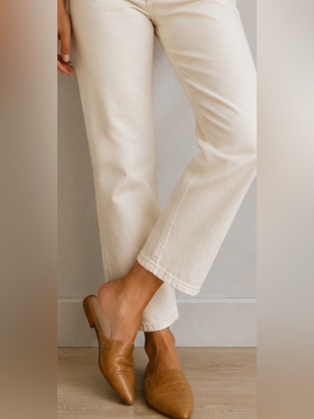 Lucky Brand Tan Pointed Toe Leather Mule Flats Size 8